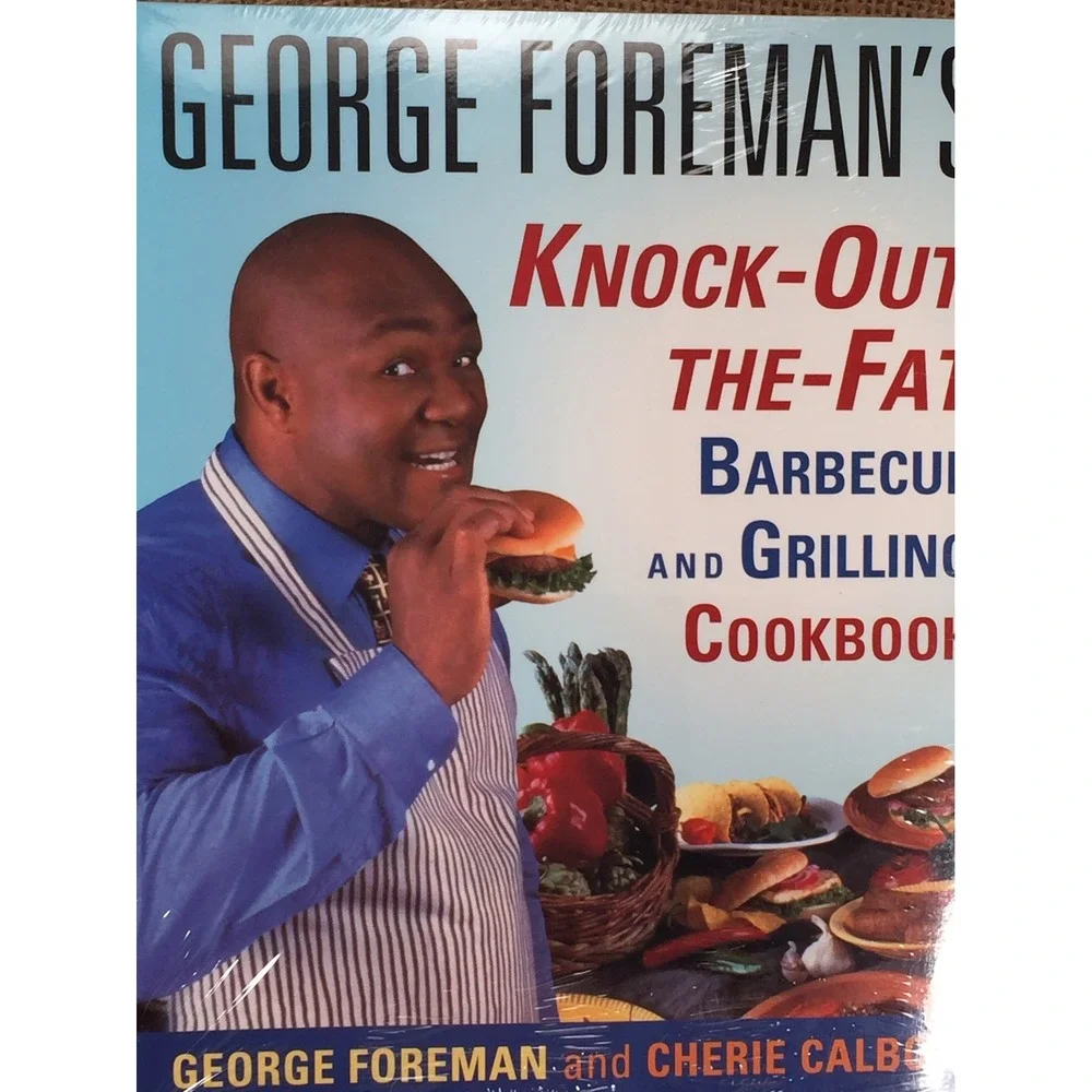 George Foreman Knock-Out-The-Fat Barbecue Grilling Cookbook 1996 New Sealed